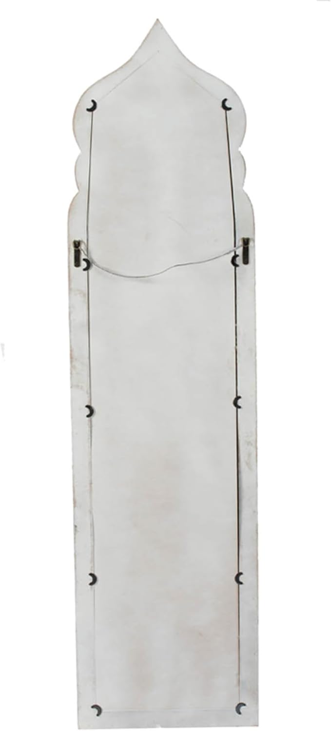 CC Home Furnishings Vintage Weathered White Full Length Floor Mirror P3491
