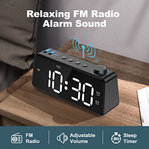 ANJANK Digital FM Radio Alarm Clock with Large Display for Bedroom Q9768