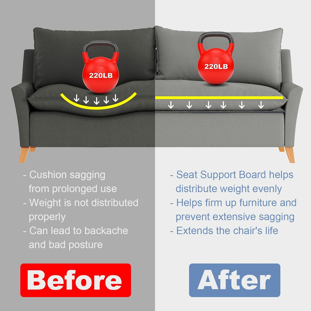 VERONLY Heavy Duty Couch Cushion Support Board for Sagging Sofas, 17"x66", Black L82622