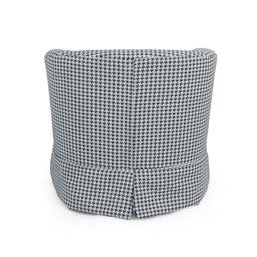 Christopher Knight Home Cecilia Modern Swivel Club Chair, White/Blue Stripe Q550