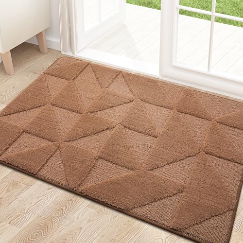 OLANLY Door Mats Indoor, Non-Slip, Absorbent, Dirt Resist, Entrance Washable Mat, Low-Profile Inside Entry Doormat for Entryway (59x36 inches, Black)
