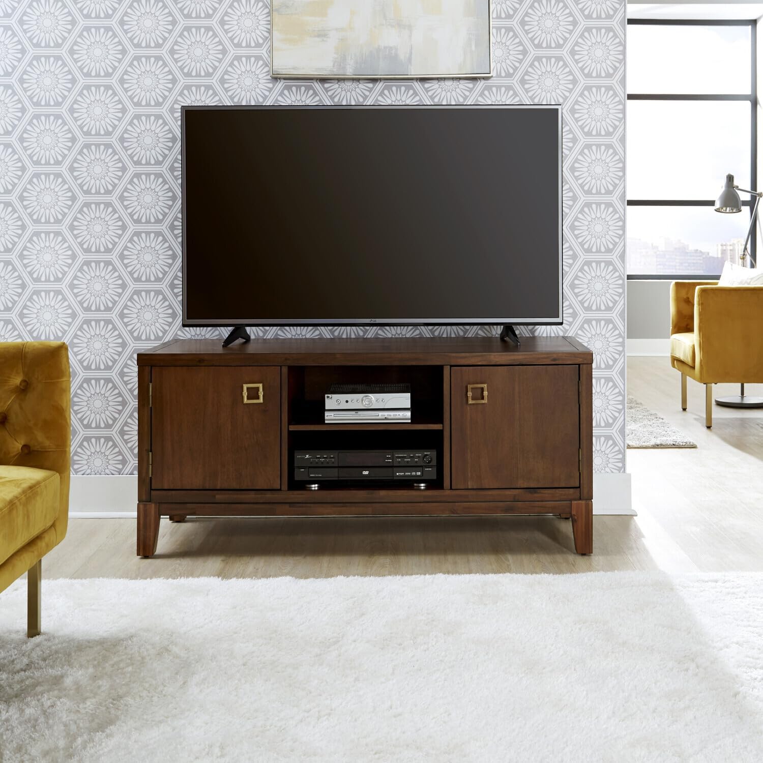 Rustic Retreat Brown Wood Entertainment Center A8391