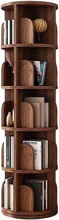 NeziH Flexible Bookcases 360 ° Solid Wood Standing Bookcase 5 Tier Book Rack Space Saving Study Room Bookshelves Perfect Furniture