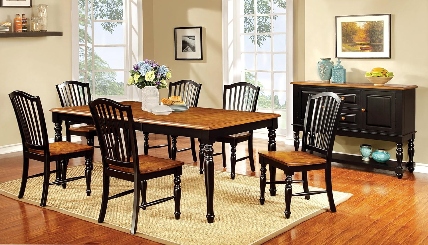 Furniture of America Antha Country Style Duo-Tone Dining Buffet Server C913411