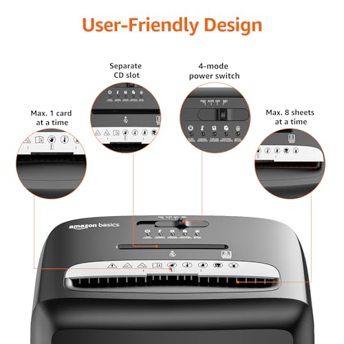 Amazon Basics 6 Sheet Micro Cut Paper and Credit Card Shredder, Black O8410