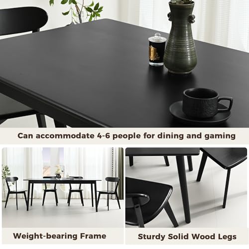 DELAVIN 29.5" Solid Wood Dining Table, Walnut E3837