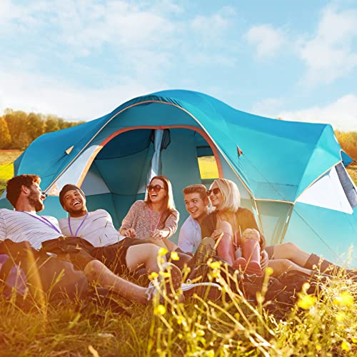 UNP Camping Tent 10-Person Family, 2 Room, Waterproof K578910