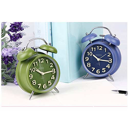 Desk Clock Silent Night Light Alarm for Bedroom Green R5345