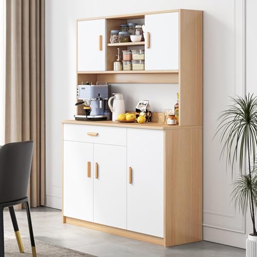 Freestanding Kitchen Pantry Storage Cabinet with Drawers and Shelves G418