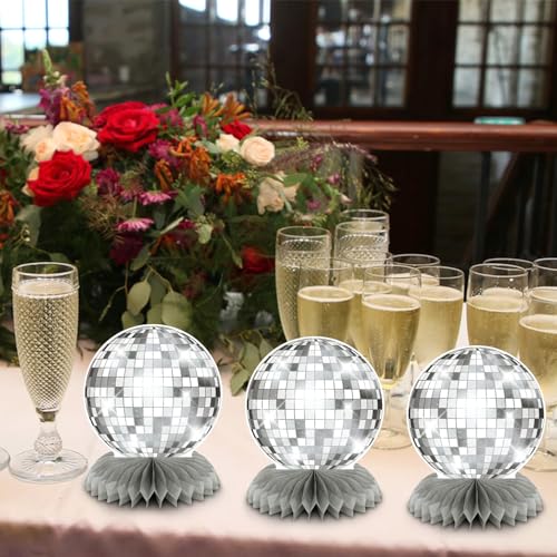 Silver Disco Ball Centerpieces for Party Table Decor I2431