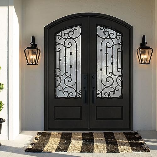 BGW 30X30X80 Left Inswing Matte Black Double Glazed Prehung Front Door H7166