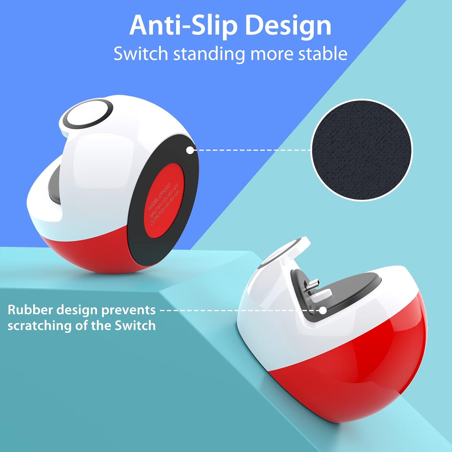 Antank Tiny Charging Stand for Nintendo Switch/Switch Lite/Switch OLED, USB-C, Red & White Q96479