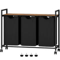 Laundry Sorter Cart, Laundry Hamper with Wheels, Rolling Laundry Basket Organizer, 3 Pull Out Removable Laundry Sorter Bags, Clothes Hamper with Table for Laundry Room, Bathroom, Bedroom