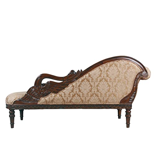 Design Toscano Swan Fainting Couch, 73", Walnut N663