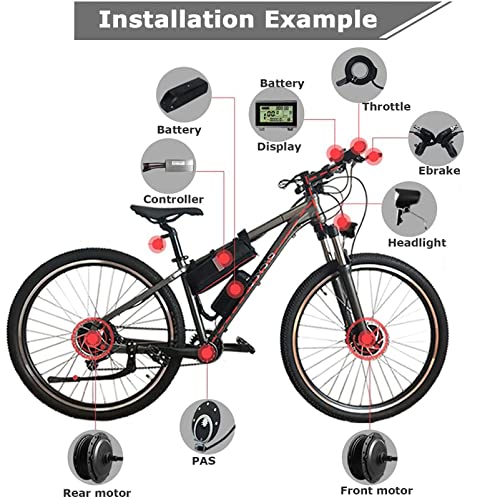 48V 1500W Electric Bicycle Conversion Kit, Rear Wheel Motor, 20 inch R9388