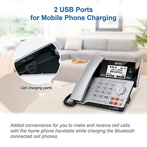 AT&T TL86103 2-Line Corded/Cordless Phone for Small Business with Answering Machine Q761502
