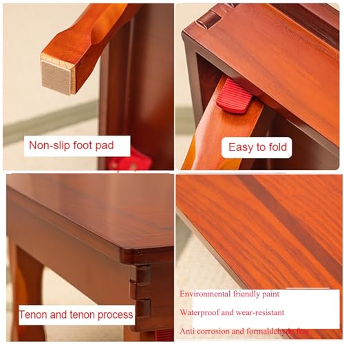 Folding Square Table Korean Solid Wood Coffee Table for Tatami T2672