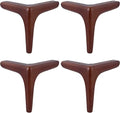 Furniture Table Legs , Set of 4 Solid Wood Furniture Legs,Triangle Sofa Feet,Finished Oak Cabinet Feet,Suitable for Cupboard,Couch,TV Stand,Chair,Dresser,Ottoman,Stool,Modern Style,Walnut,with Screws