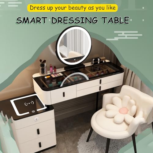 Vanity Mirror with Lights and Desk, Makeup Table Set with Stool D763