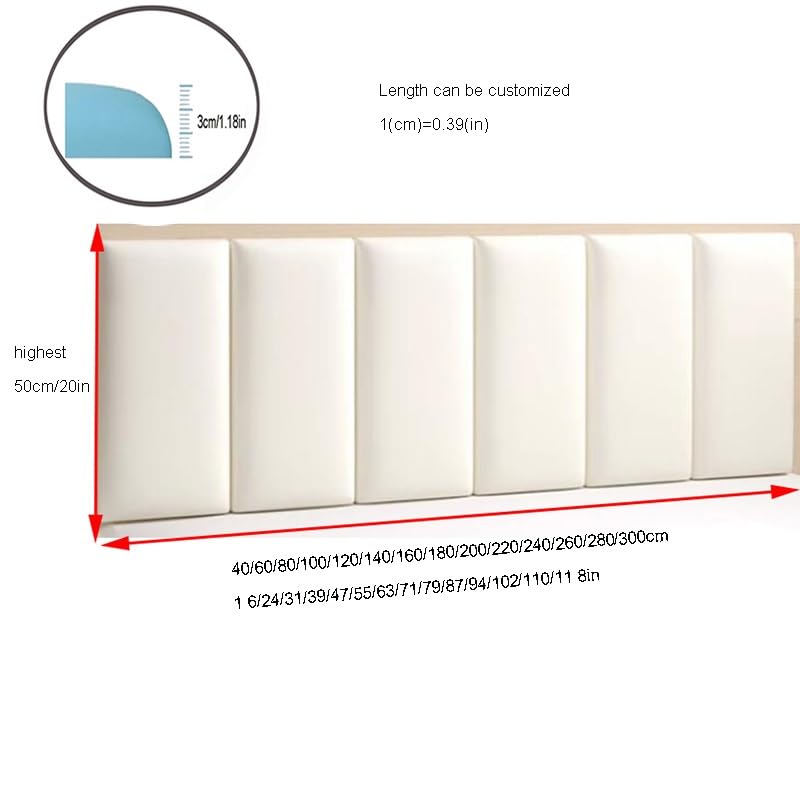 Upholstered Wall Panel Headboard with 3D Anti-Collision Padding D49605
