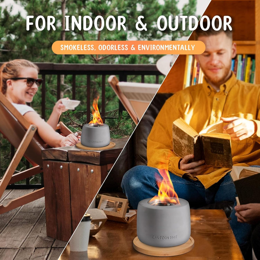 Table Top Firepit Smores Maker with Extendable Forks and Wooden Base G709430