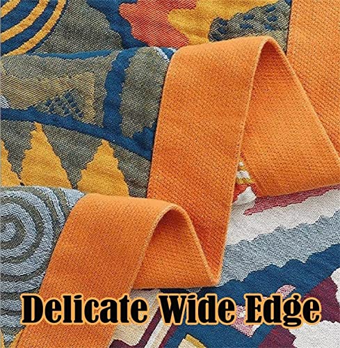 Boho Throw Blanket for Couch Sofa Bed Decor, 100% Cotton, 78x90 inches N267716