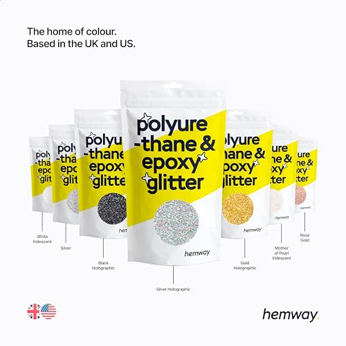 Hemway Polyurethane & Epoxy Resin Glitter 100g Metallic Crystal Flake Additive for Flooring Jewelry Tumblers - Fluorescent Blue Z219