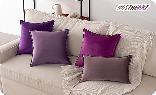 Decorative Velvet Throw Pillow Covers 12x20 Inch Set of 4 N9990