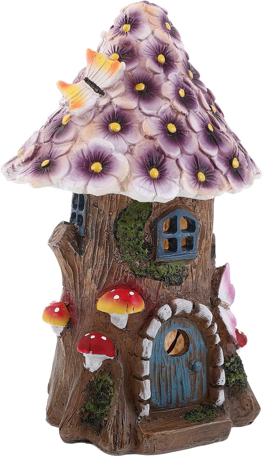 OSALADI Solar Mushroom House Decoration for Garden Lawn D640