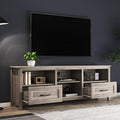 70" Farmhouse Style TV Stand with 2 Drawers and 4 Large Storage Compartments Wood Media Console Table Storage Cabinet for Bedroom, Living Room or Game Room (Old Pine)