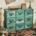 Household goods Traditional Solid Wood Small Chinese Medicine Cabinet，Vintage Great Storage Apothecary Drawer Herbal Dresser, NO A Sea Blue