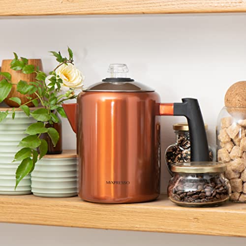 Mixpresso Stainless Steel Stovetop Coffee Percolator, 52 oz 12 Cup Z21916
