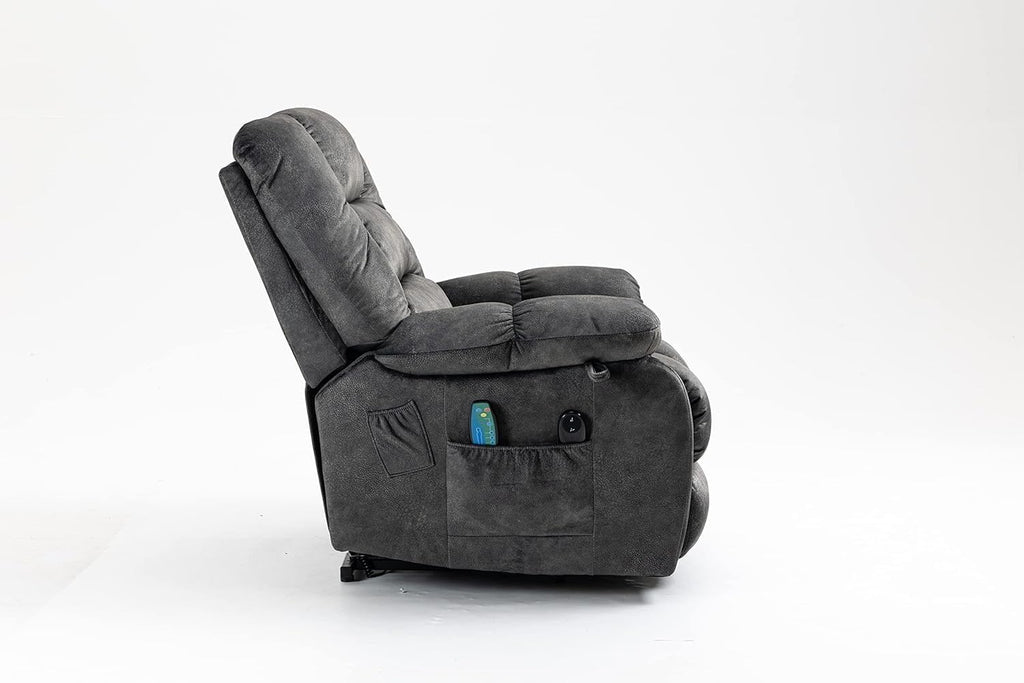 Large Fabric Power Lift Recliner Chair for Elderly with Heat and Massage E672690