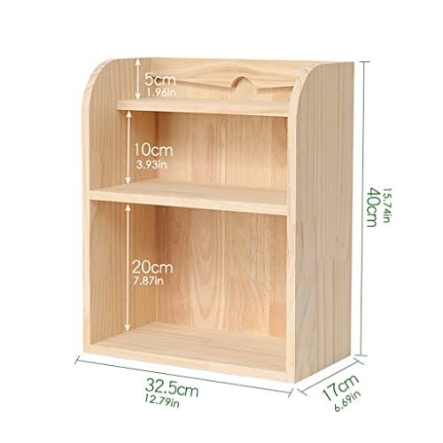 Desktop Bookshelf Double-Layer Wood Storage Rack for Office Organization G5057