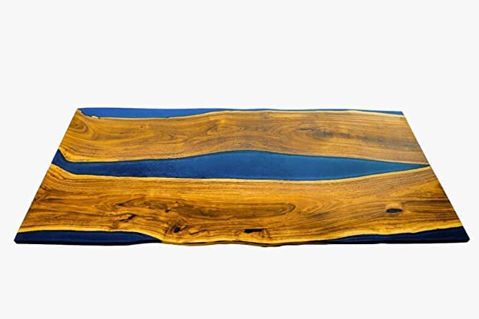 Epoxy Resin River Dining Table, 108 x 36 Inches, without Stand C14646