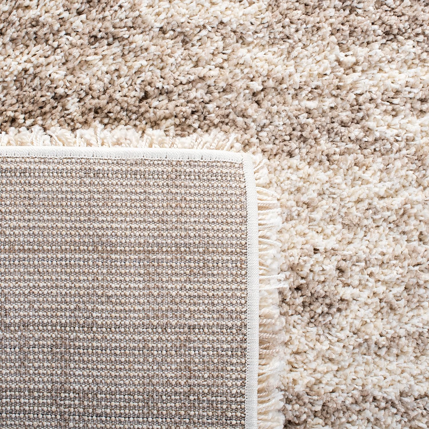SAFAVIEH Hudson Shag Collection Area Rug 5'3" x 7'6", Ivory & Beige W921
