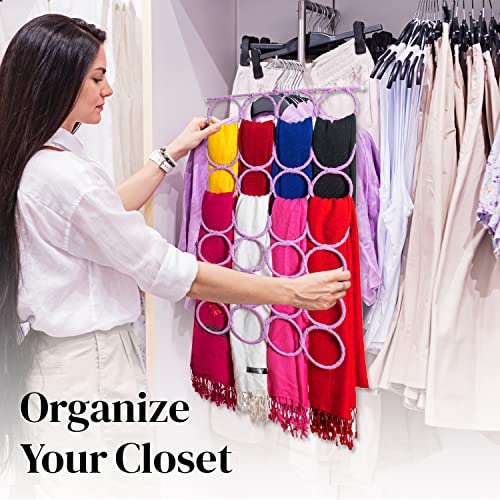 Scarf Hanger 28 Rings for Scarves, Shawls, Belts & Accessories (Black) K298324