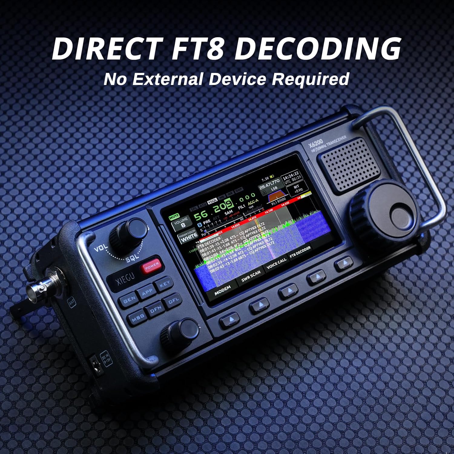 Xiegu X6200 HF Radio Transceiver, Portable with RF Direct Sampling, 3200mAh Battery J20506