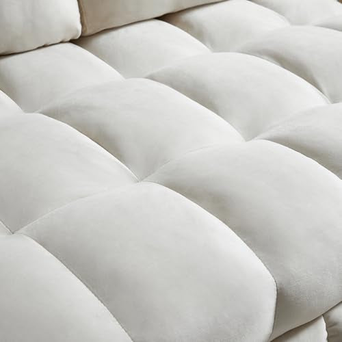 48" Convertible Sleeper Sofa Couch Bed, 3-in-1 Velvet Tufted, Grey N793378