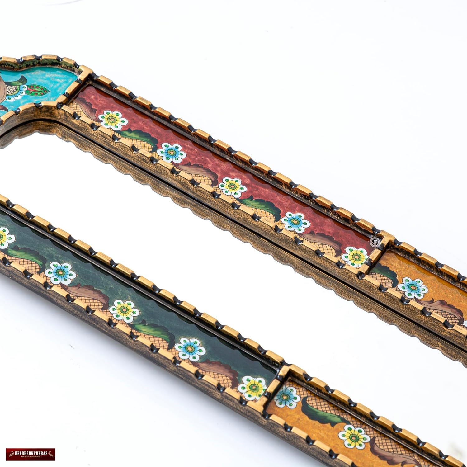 Peruvian Long Narrow Wall Mirror 35.8" Handmade Vintage Style M513799