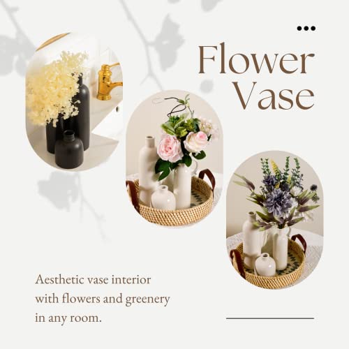 Perfnique Ceramic White Vase Set of 3, Modern Boho Home Decor O352807