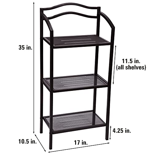 Household Essentials 3-Tier Metal Bathroom Storage Shelf, White L242