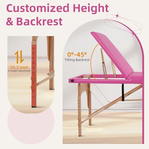 3 Fold Portable Massage Table with Face Cradle, Black I813