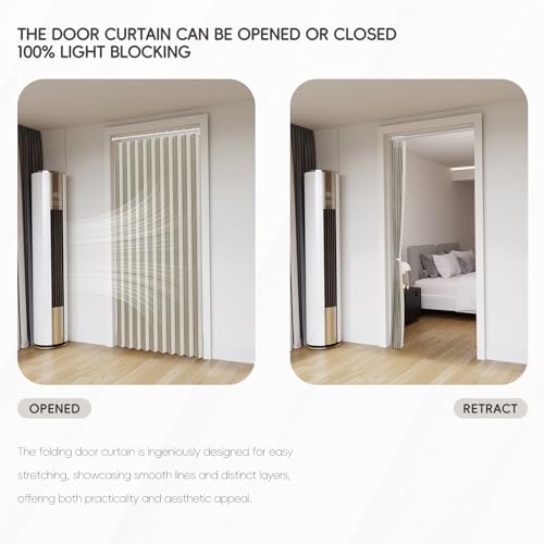 Blackout Folding Door Curtain with Magnetic Closure, Grey 42x78 T37357
