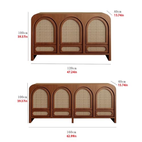 French Antique Style Rattan Wood Dining Cabinet B4999