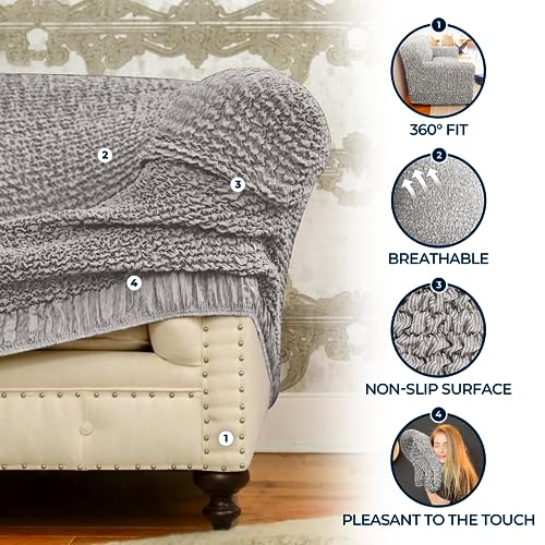 PAULATO BY GA.I.CO. Chaise Lounge Cover Stretch Slipcover Cream B68048