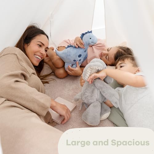 Comfy Cubs Kids Play Tent - Breathable Cotton Canvas Teepee for Kids, Natural Wood W526501