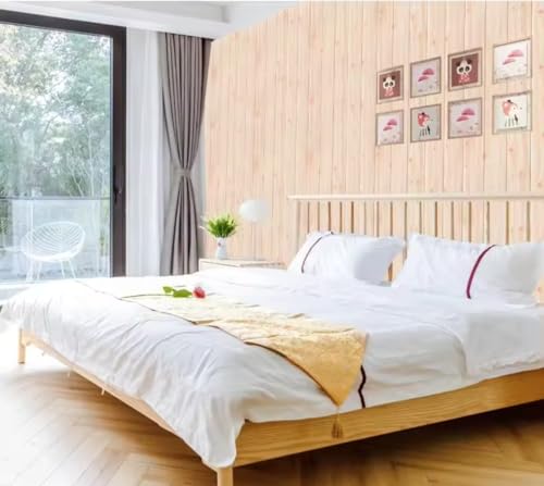 Peel and Stick Wood-Look Wall Panel 28 in. x 14 in. Light Oak S74407