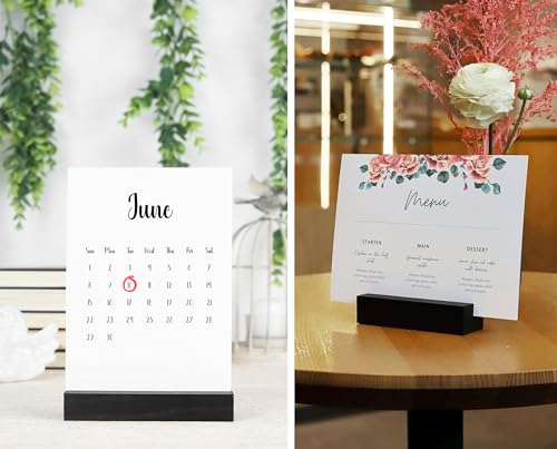 10 Pack Wood Place Card Holder - Black Wooden Table Number Stands for Wedding & Birthday E2171