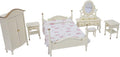 Dolls House Furniture Assembly Kits Comfortable Wood Miniature Bedroom Set House Furniture Classic Doll House Furniture Wooden Mini Bedroom Set for Dollhouse